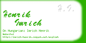 henrik imrich business card